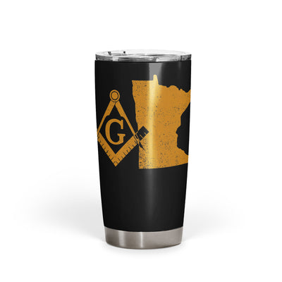 Minnesota Square & Compass Freemason symbol state map - 20oz Fat Tumbler