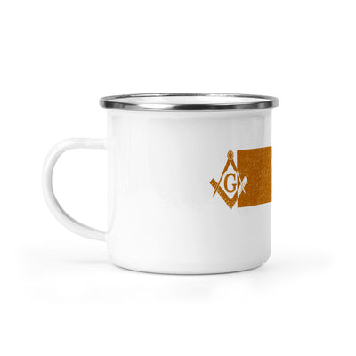 Kansas square & compass freemason symbol state map - Camping Mug