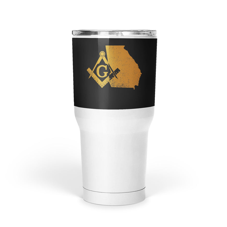 Georgia Square & Compass Freemason symbol state map - Large Tumbler