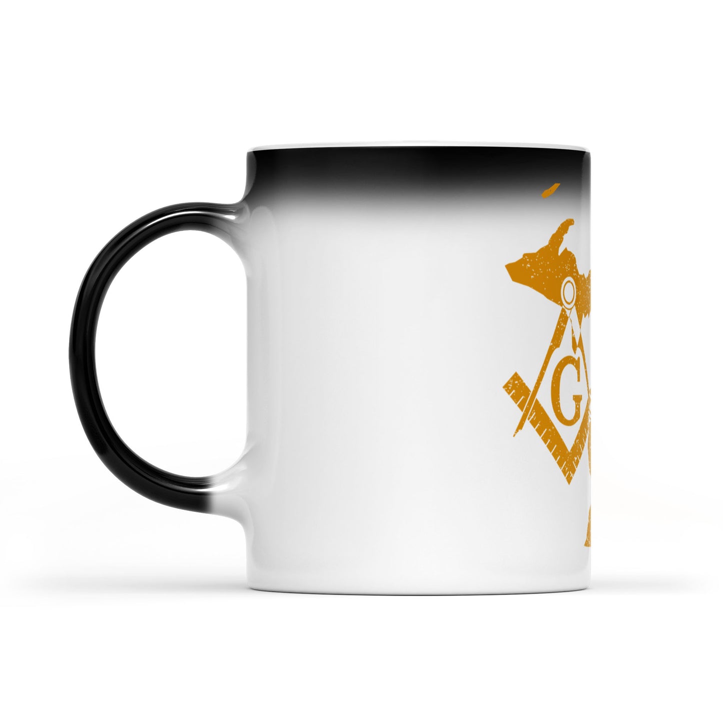 Michigan square & compass freemason symbol state map - Color Changing Mug