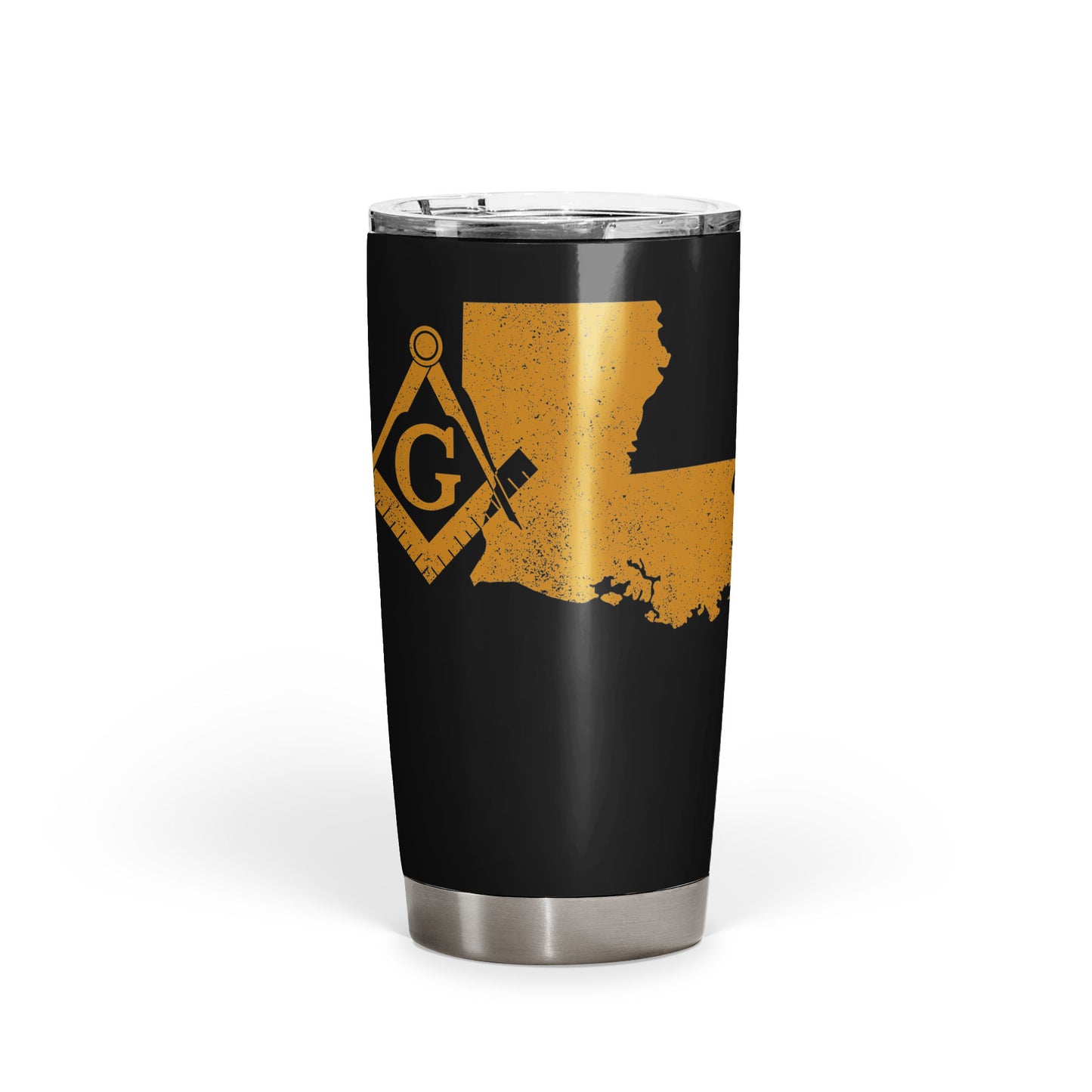 Louisiana Square & Compass Freemason symbol state map - 20oz Fat Tumbler