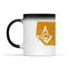 Nebraska square & compass freemason symbol state map - Color Changing Mug