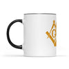 Mississippi square & compass freemason symbol state map - Accent Mug