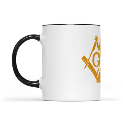 Mississippi square & compass freemason symbol state map - Accent Mug