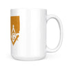 Connecticut square & compass freemason symbol state map - White Mug