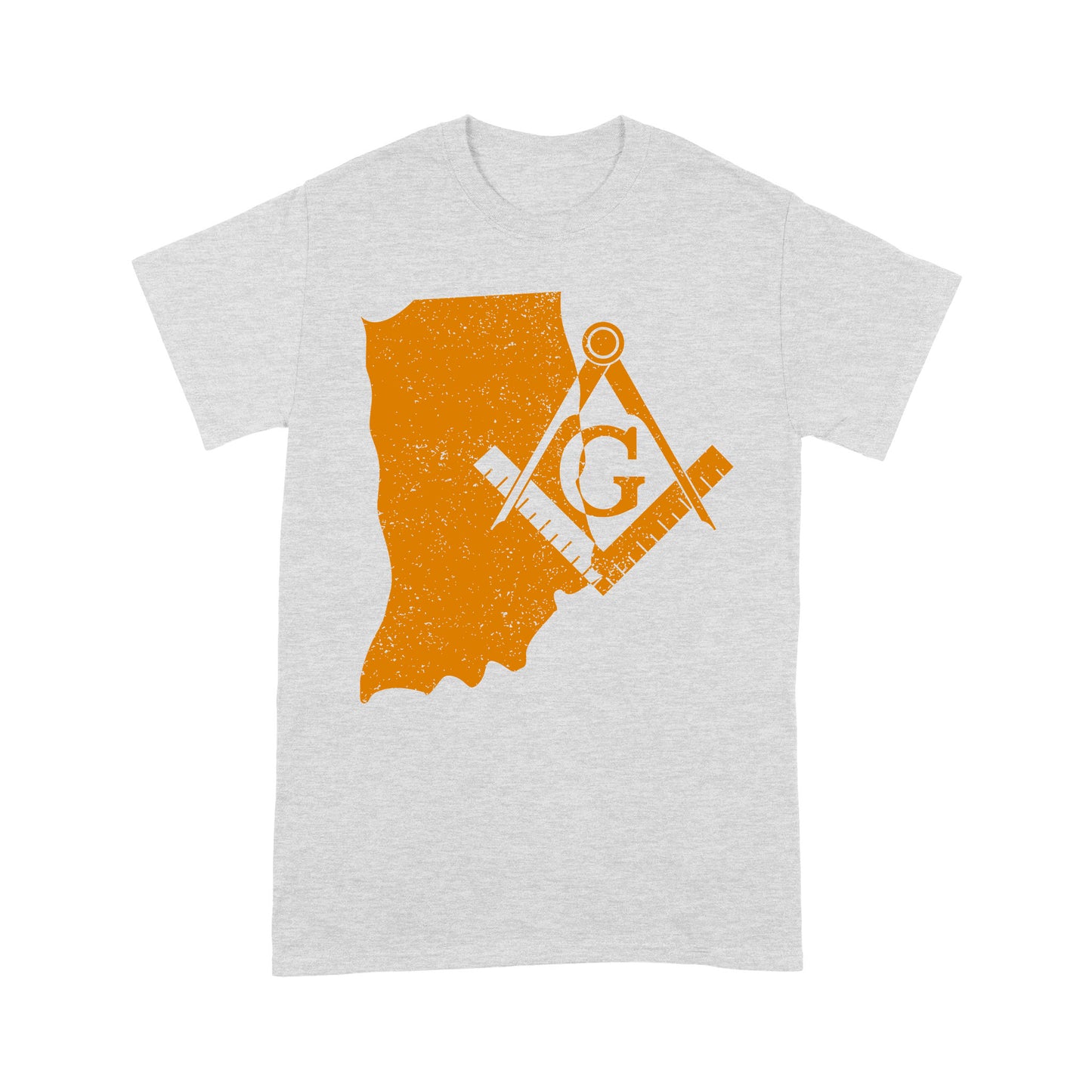 Indiana Freemason State Map Square & Compass Symbol - T Shirt