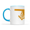 Oklahoma square & compass freemason symbol state map - Accent Mug