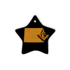 Wyoming square & compass freemason symbol state map - Star Ceramic Ornament