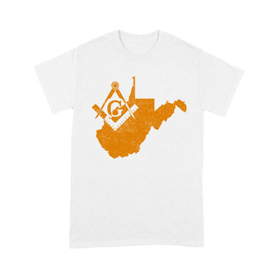 West Virginia Freemason State Map Square & Compass Symbol - T Shirt