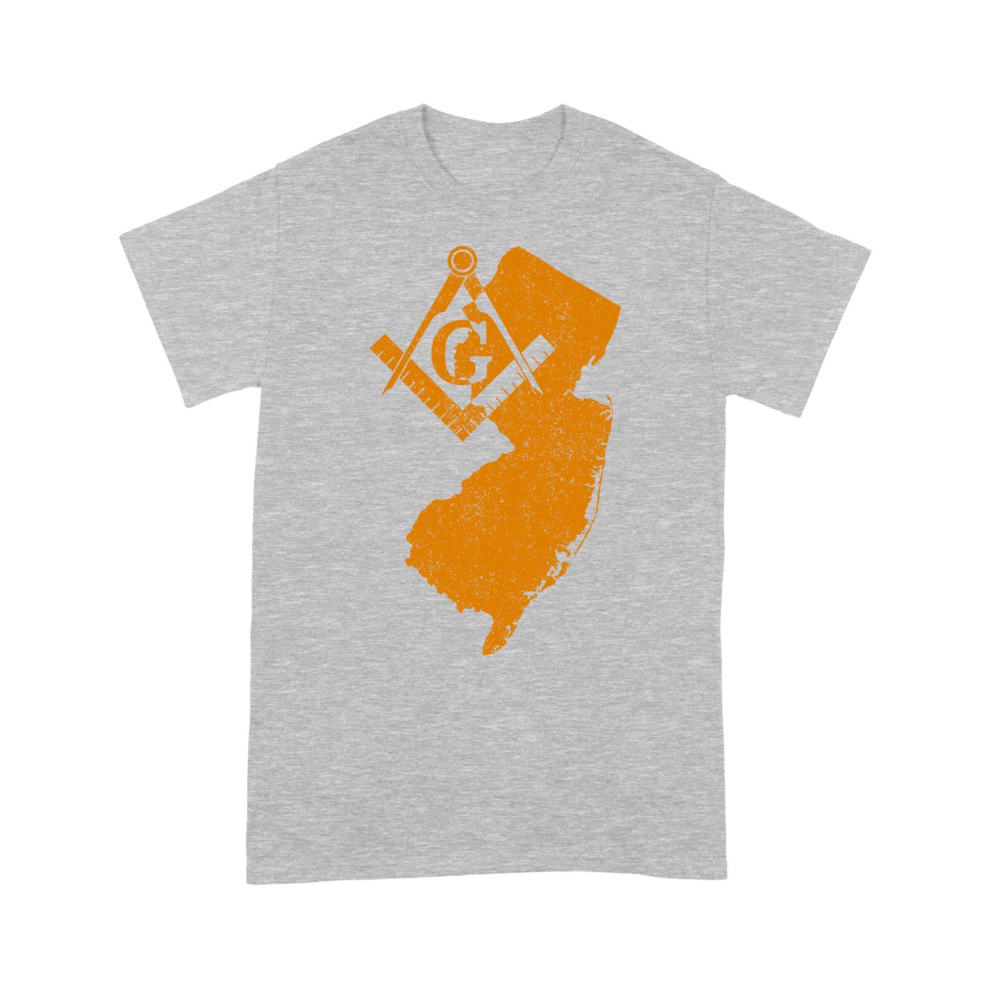 New Jersey Freemason State Map Square & Compass Symbol - T Shirt