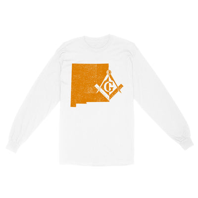 New Mexico Freemason State Map Square & Compass Symbol - Long Sleeve