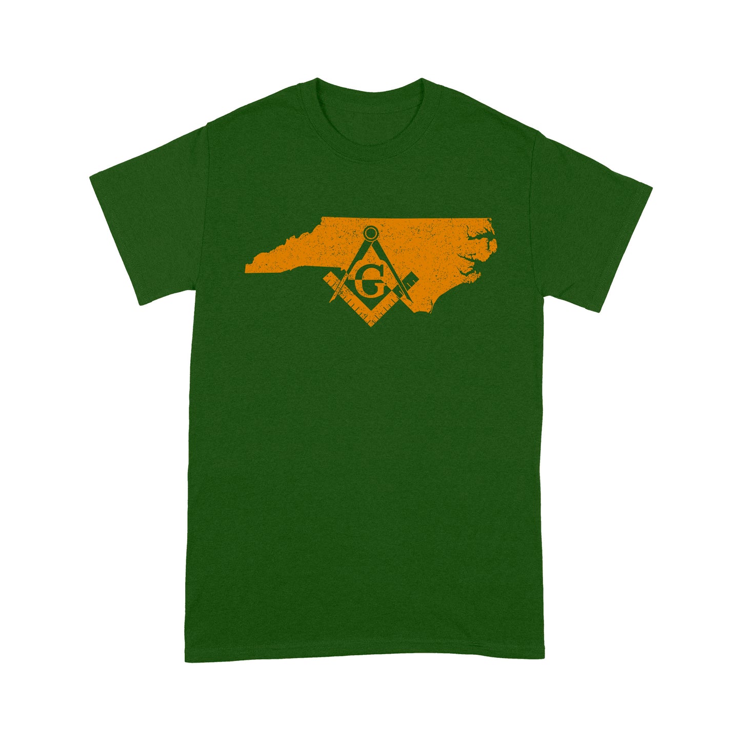 North Carolina Freemason State Map Square & Compass Symbol - T Shirt