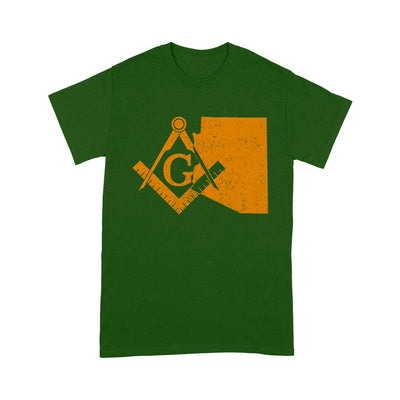 Arizona Freemason State Map Square & Compass Symbol - T Shirt