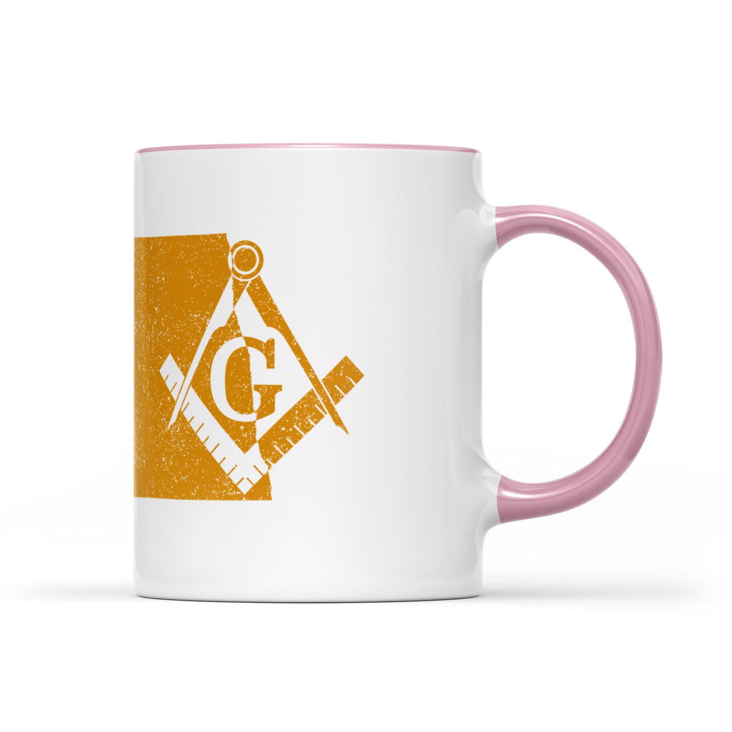 North Dakota square & compass freemason symbol state map - Accent Mug