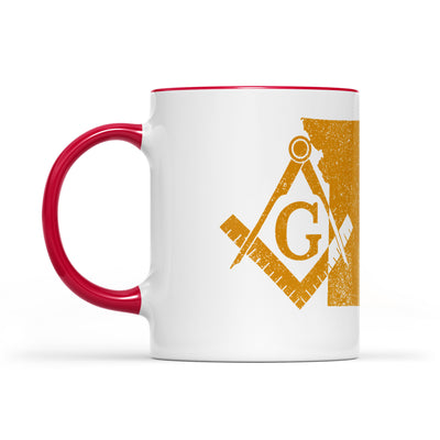 Missouri square & compass freemason symbol state map - Accent Mug