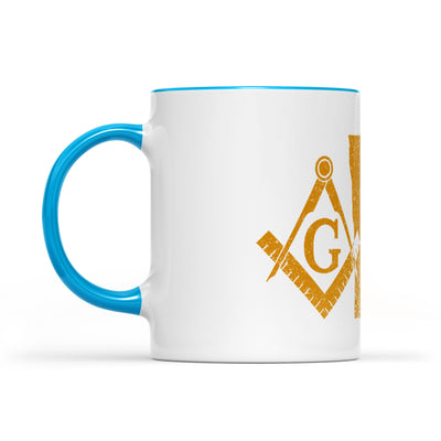 Minnesota square & compass freemason symbol state map - Accent Mug