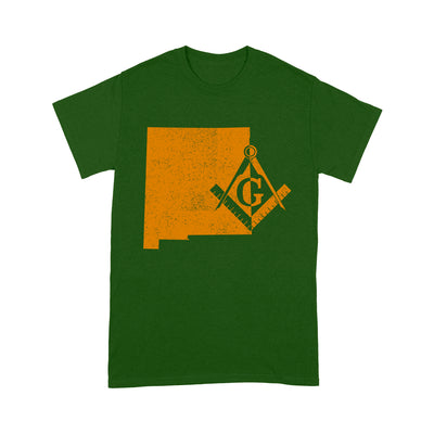 New Mexico Freemason State Map Square & Compass Symbol - T Shirt