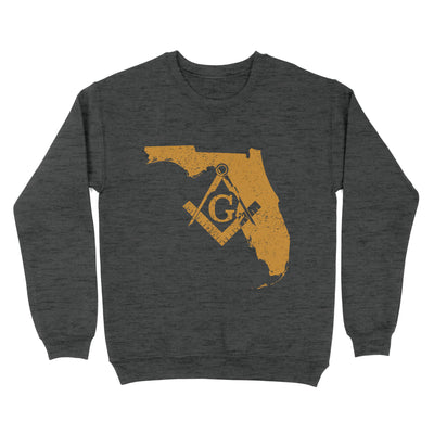 Florida Freemason State Map Square & Compass Symbol - Sweatshirt