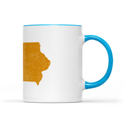 Iowa square & compass freemason symbol state map - Accent Mug