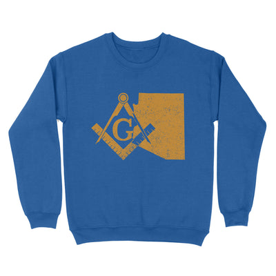 Arizona Freemason State Map Square & Compass Symbol - Sweatshirt