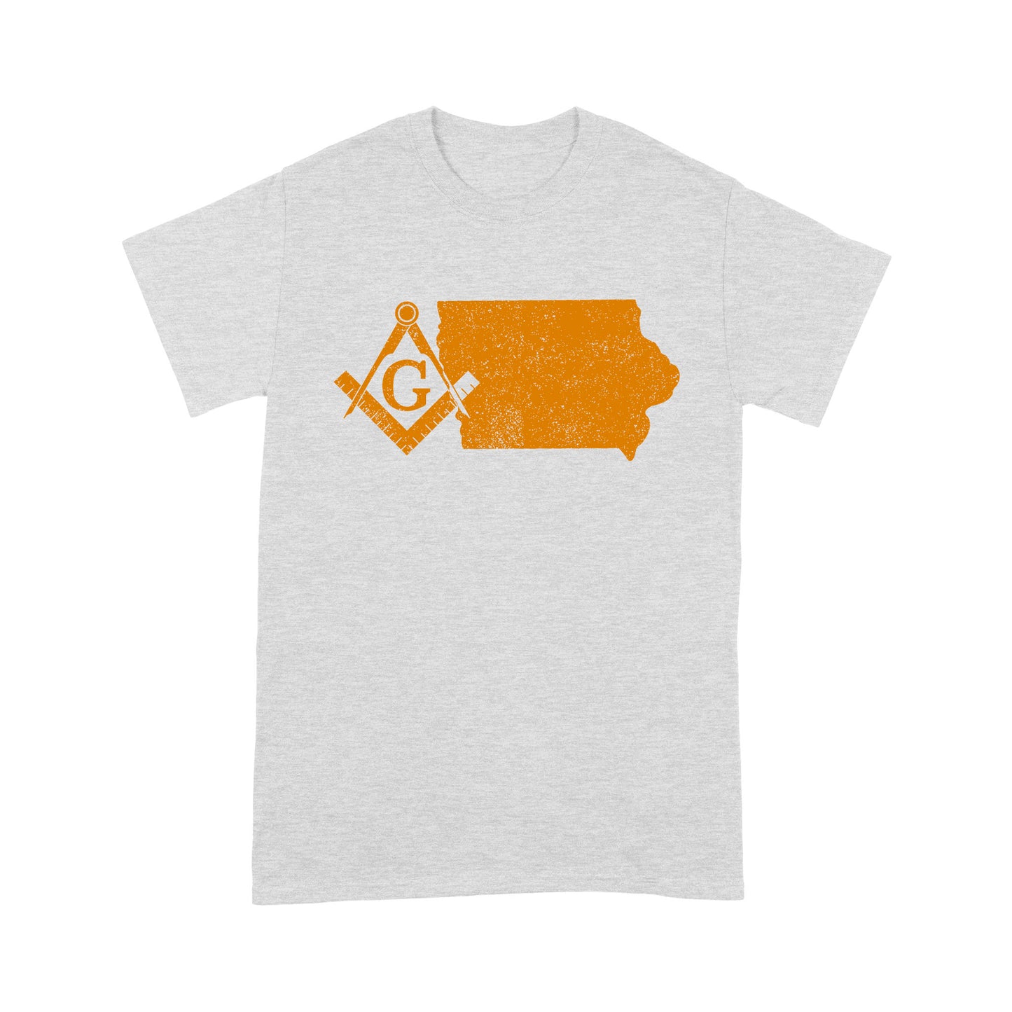 Lowa Freemason State Map Square & Compass Symbol - T Shirt