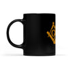 Mississippi square & compass freemason symbol state map - Black Mug