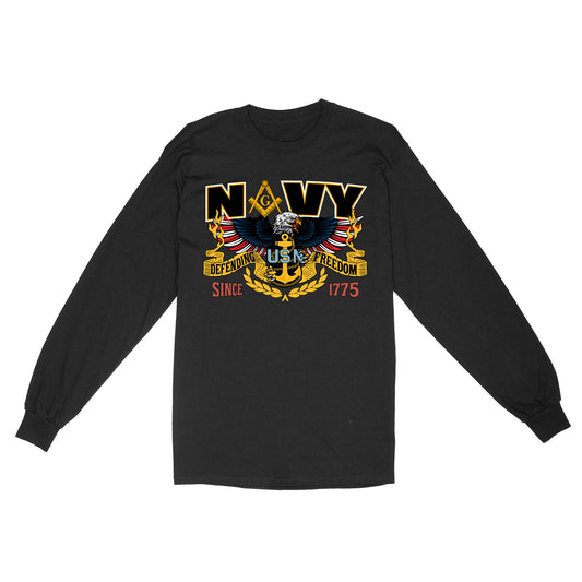 Navy Since 1775 Freemason - Long Sleeve