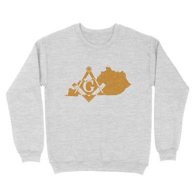 Kentucky Freemason State Map Square & Compass Symbol - Sweatshirt