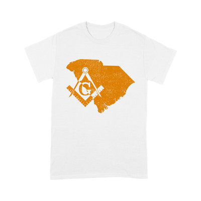 South Carolina Freemason State Map Square & Compass Symbol - T Shirt