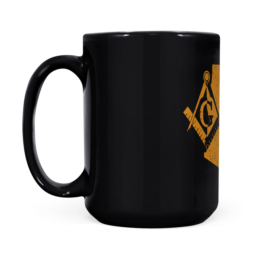 Colorado square & compass freemason symbol state map - Black Mug