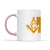 Iowa square & compass freemason symbol state map - Accent Mug