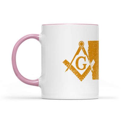 Iowa square & compass freemason symbol state map - Accent Mug