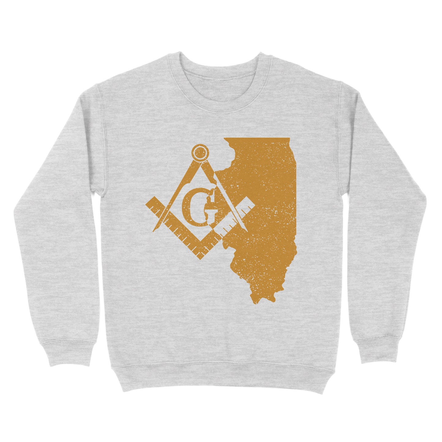 Illinois Freemason State Map Square & Compass Symbol - Sweatshirt