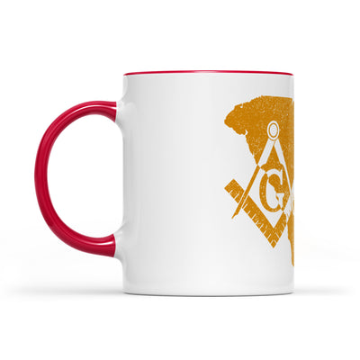 South Carolina square & compass freemason symbol state map - Accent Mug