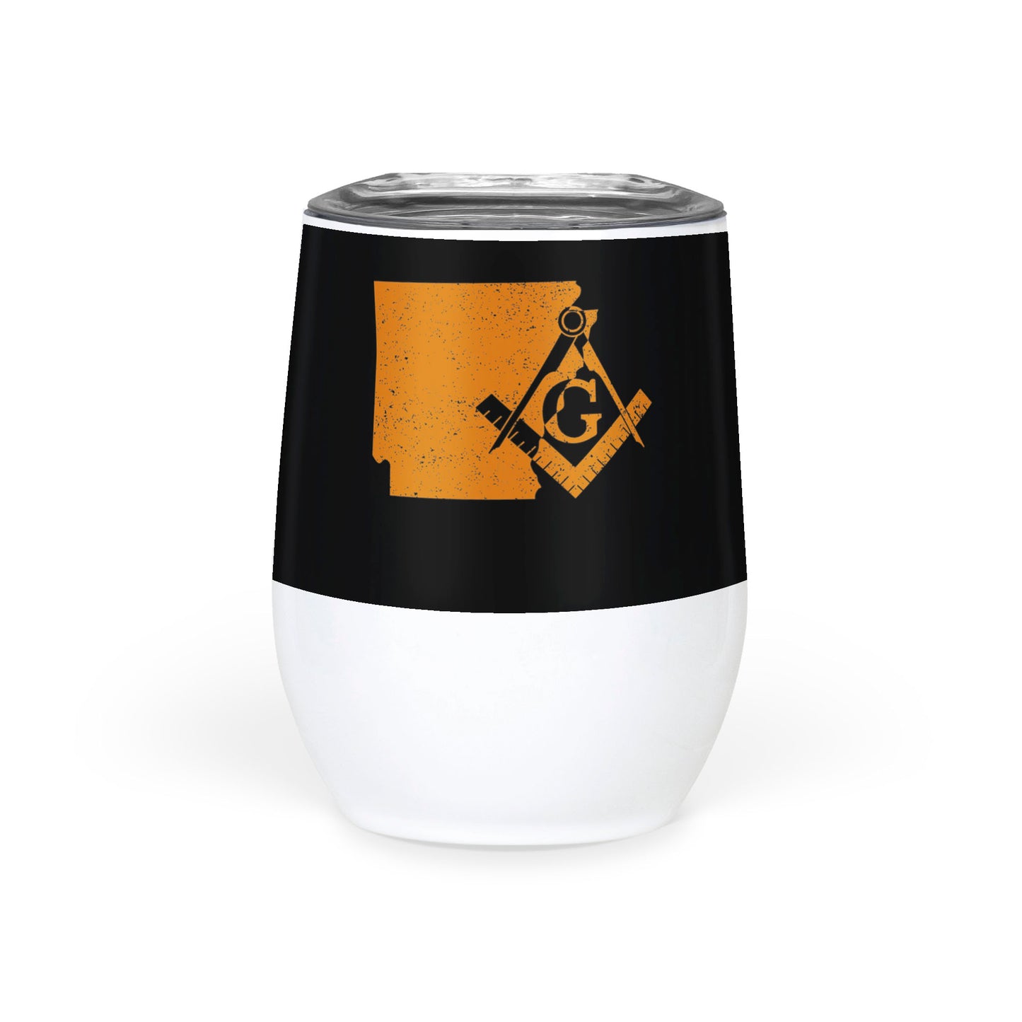 Arkansas Square & Compass Freemason symbol state map - Wine Tumbler