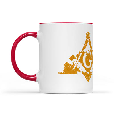 Kentucky square & compass freemason symbol state map - Accent Mug