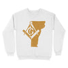 Vermont Freemason State Map Square & Compass Symbol - Sweatshirt