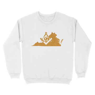 Virginia Freemason State Map Square & Compass Symbol - Sweatshirt