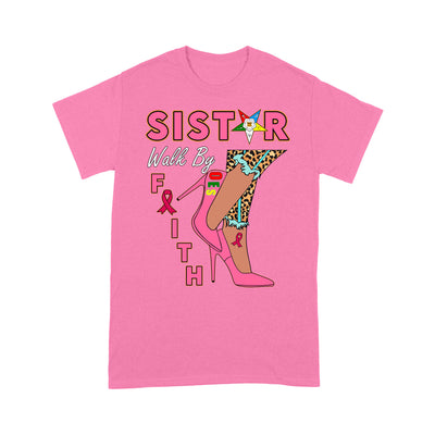 OES Pink Leopard Sistar Walk By Faith Breast Cancer Awareness FATAL - T Shirt - OES230704_02