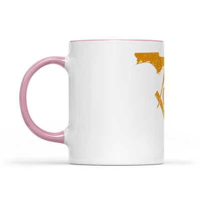 Florida square & compass freemason symbol state map - Accent Mug