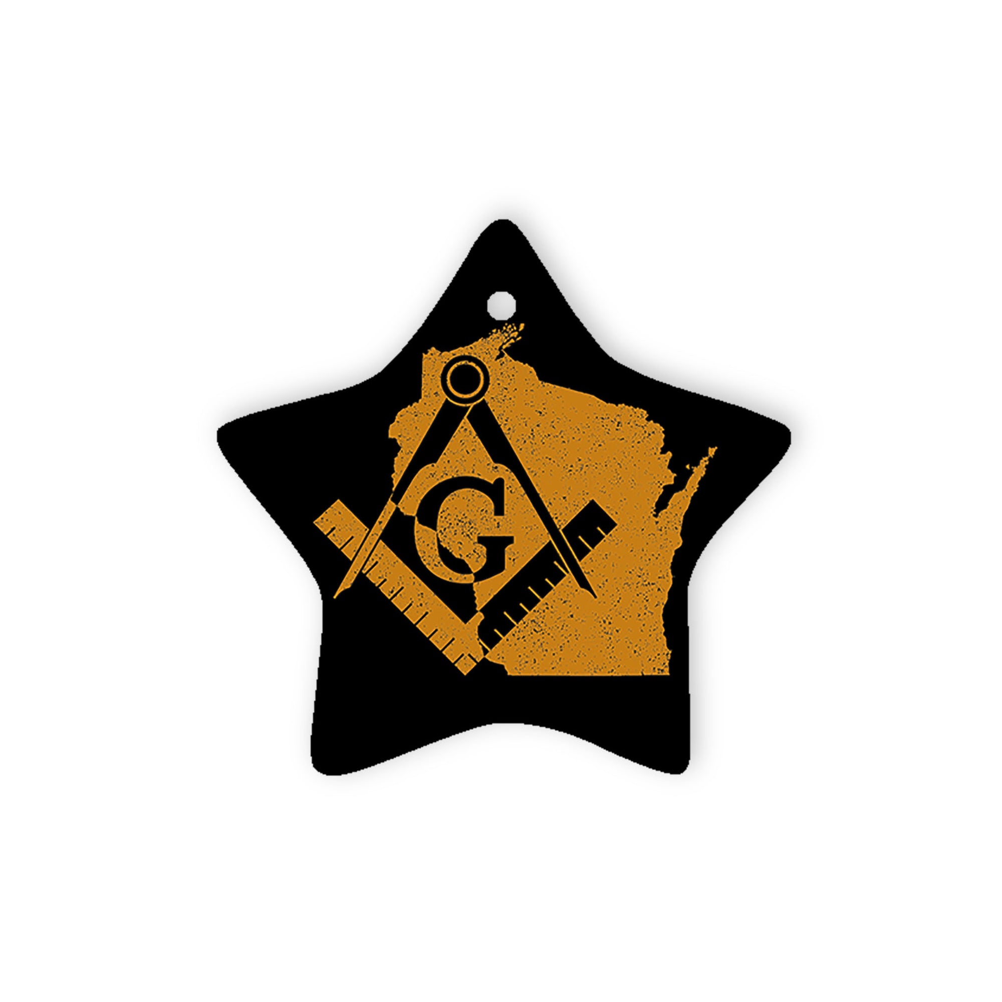 Wisconsin square & compass freemason symbol state map - Star Ceramic O ...