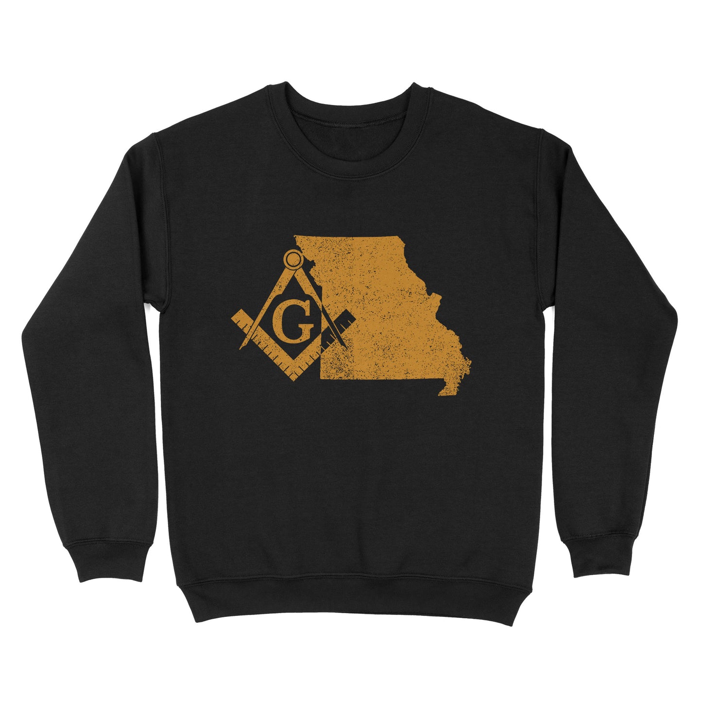 Missouri Freemason State Map Square & Compass Symbol - Sweatshirt