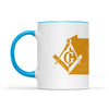 Pennsylvania square & compass freemason symbol state map - Accent Mug