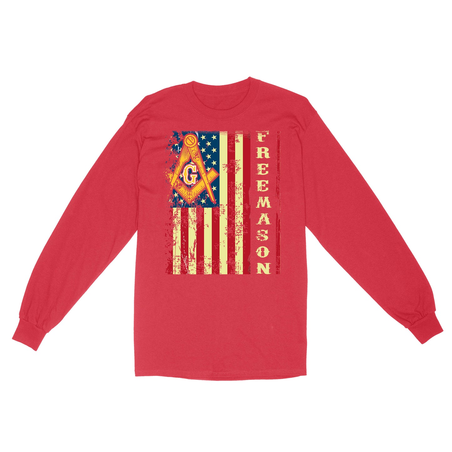 American Flag Freemason - Long Sleeve