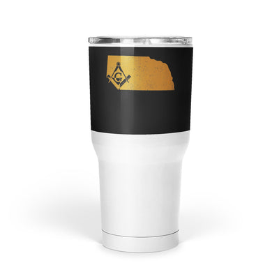 Nebraska Square & Compass Freemason symbol state map - Large Tumbler