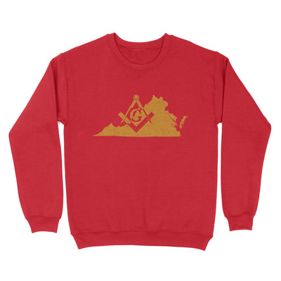 Virginia Freemason State Map Square & Compass Symbol - Sweatshirt